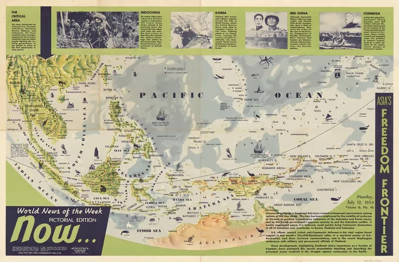 Asia's freedom frontier by News Map of the Week, Inc, 1954 — digital art print download