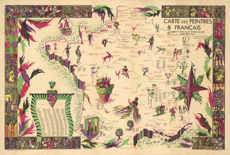 Carte des Peintres Francais — R. Gattaz