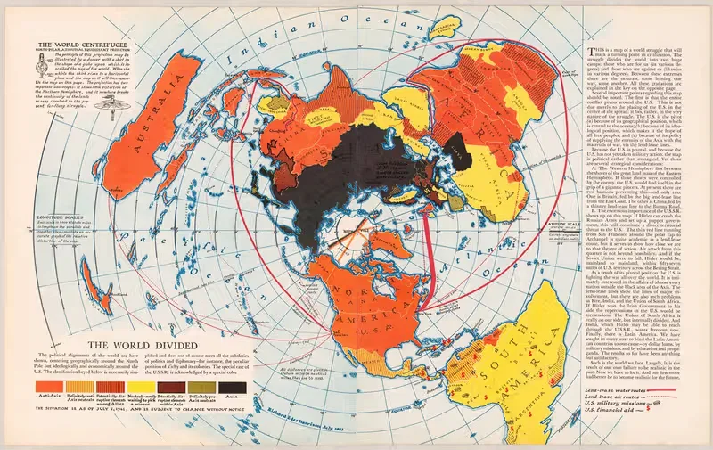 The World Divided by Richard Edes Harrison, 1941 — digital art print download