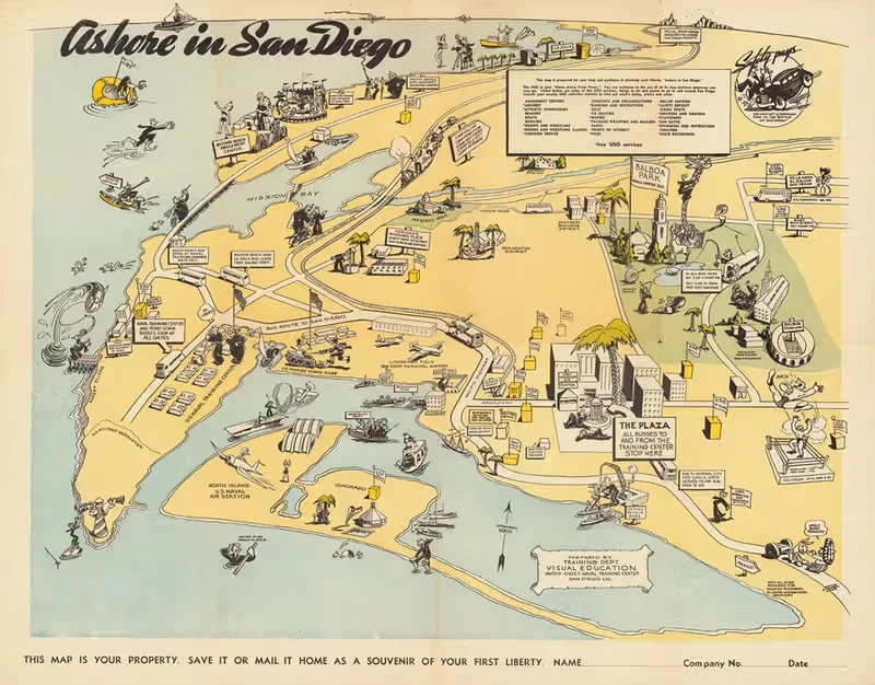 Ashore in San Diego by Управление военно-морского персонала США, 1942 — digital art print download