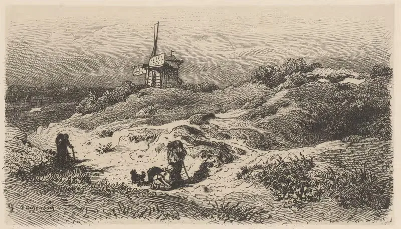 Landscape with a Windmill by Андреас Ахенбах, 1885 — digital art print download