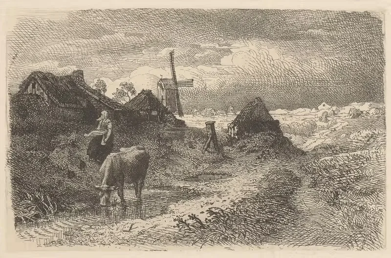 Landscape with a Cow by Andreas Achenbach, 1885 — digital art print download