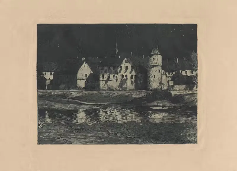 Fränkisches Städtchen by Ernst Liebermann, 1922 — digital art print download