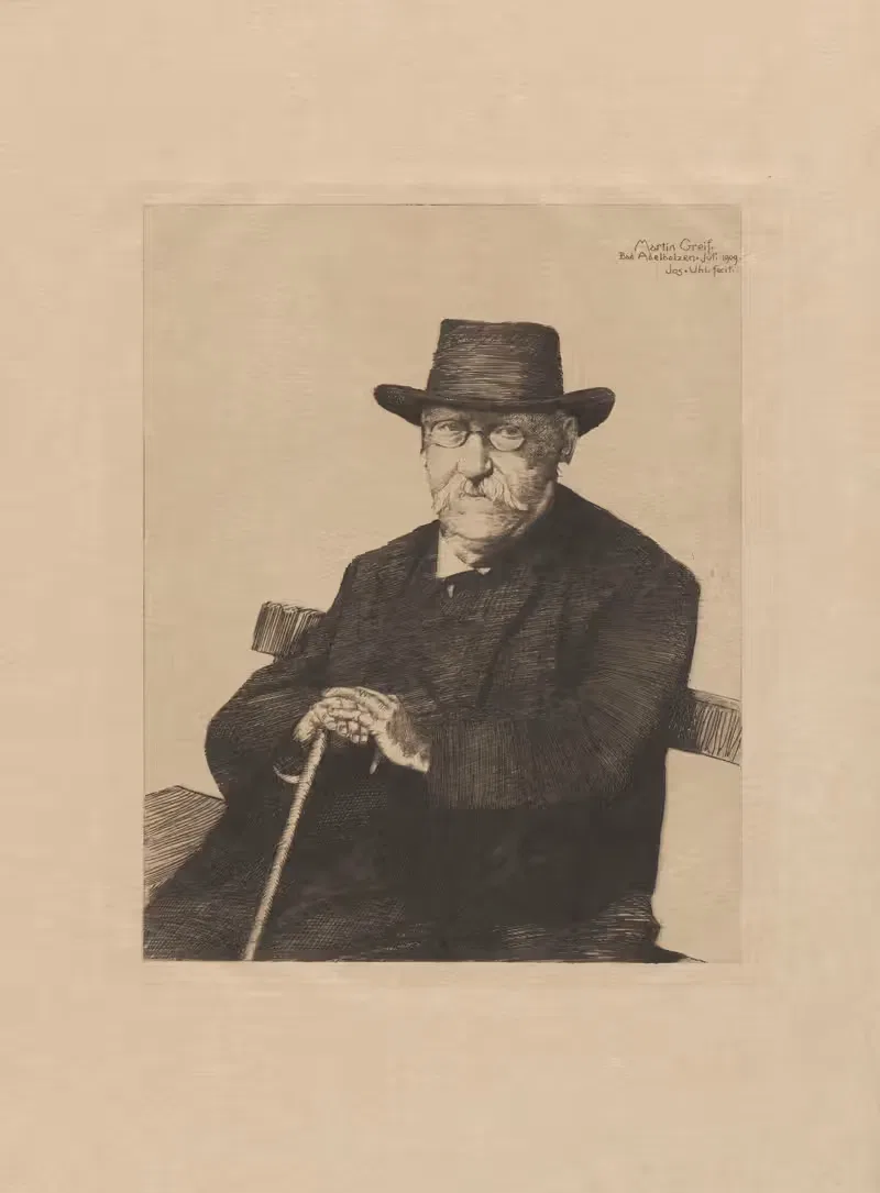 Bildnis von Martin Greif by Joseph Uhl, 1922 — digital art print download