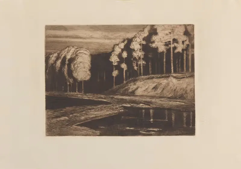 Abend im Grunewald by Уолтер Лейстиков, 1922 — digital art print download