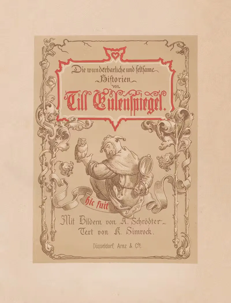 Till Eulenspiegels auserlesene Schwänke - Title page by Адольф Шрётер, 1857 — digital art print download