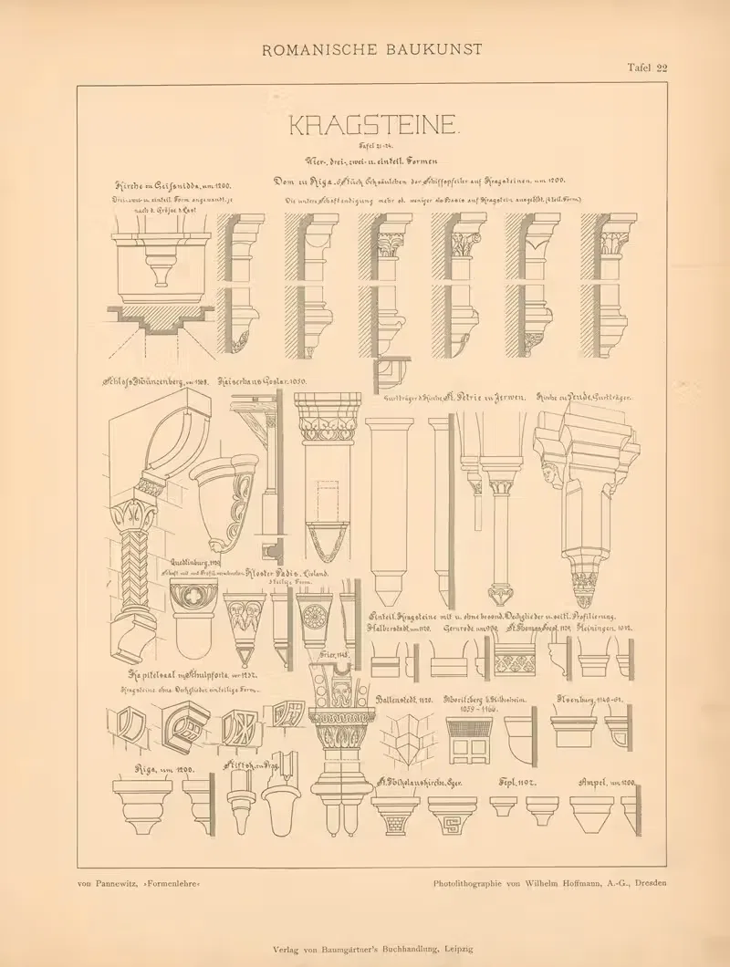 Kragsteine by Artur von Pannewitz, 1898 — digital art print download