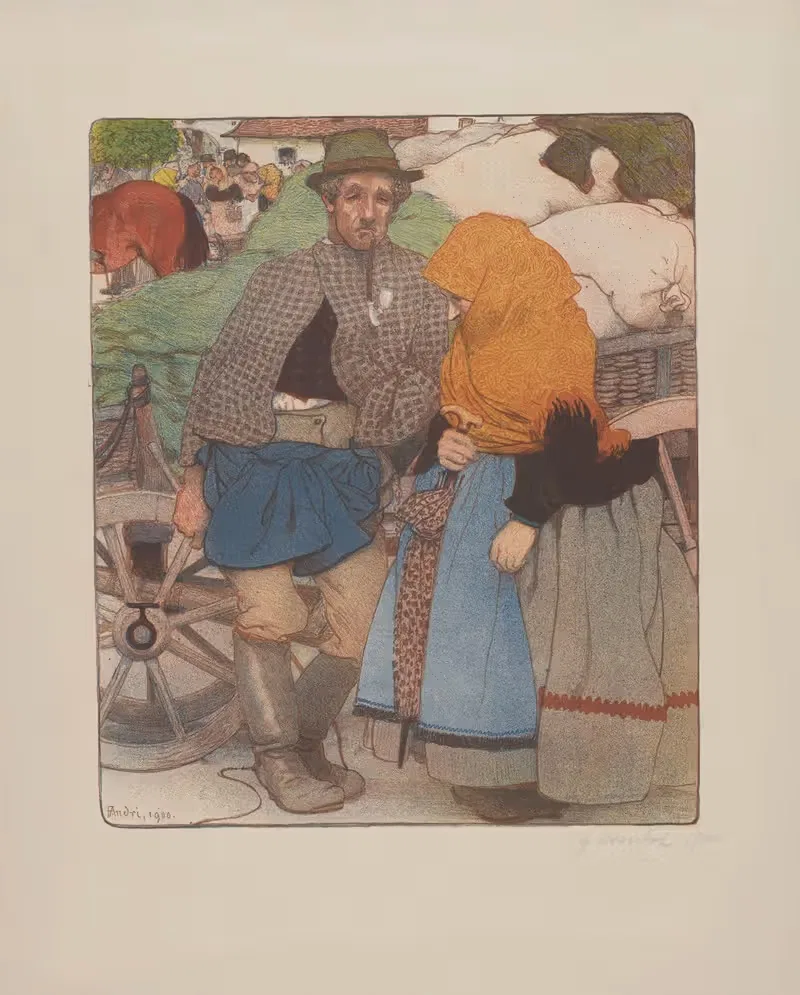 Marketplace by Фердинанд Андри, 1900 — digital art print download