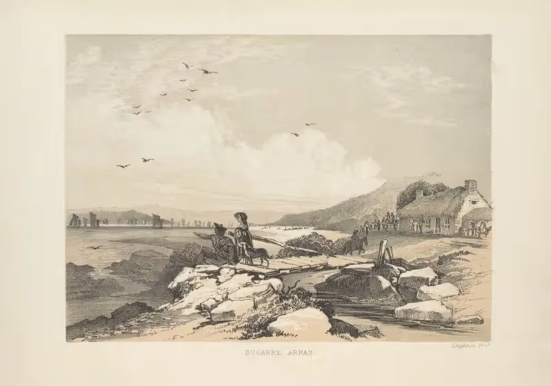 Dugarry, Arran (Chalk drawing on tinted paper) — George Barnard