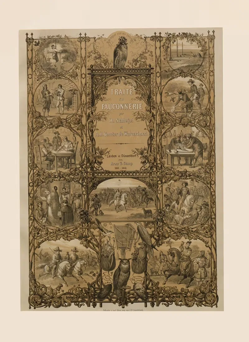 Traité de fauconnerie - Title page by Johann Baptist Sonderland, 1848-1853 — digital art print download