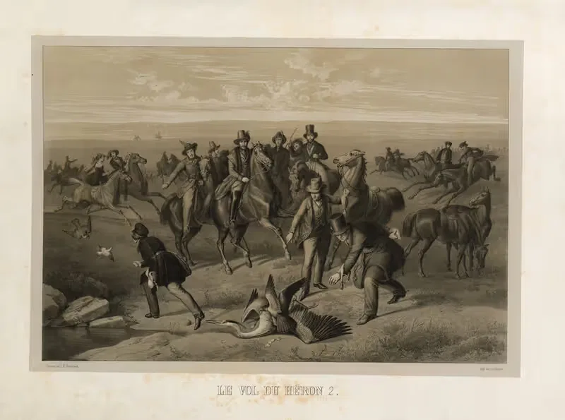 Le vol du héron 2. by Johann Baptist Sonderland, 1848-1853 — digital art print download