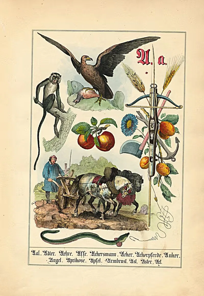 A. a. Aal. Adler. Aehre... by Johann Baptist Sonderland, 1849 — digital art print download