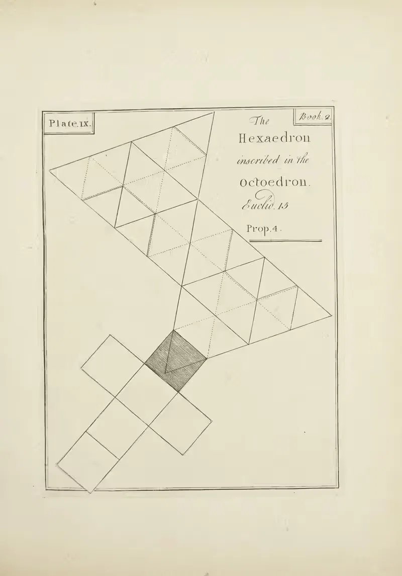 The Hexaedron inscribed in the Octoedron by John Lodge Cowley, 1765 — digital art print download