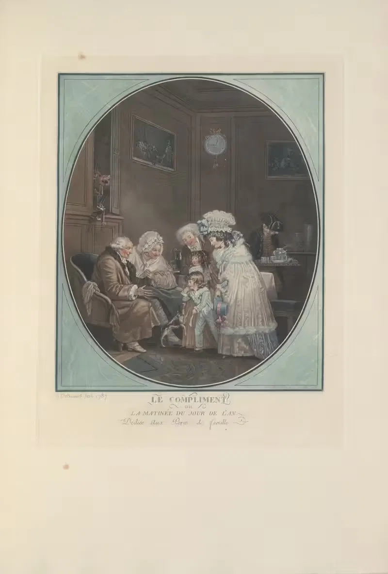 Le Compliment du Jourde l’an (P. J. L. Debucourt) — Joseph Early Widener