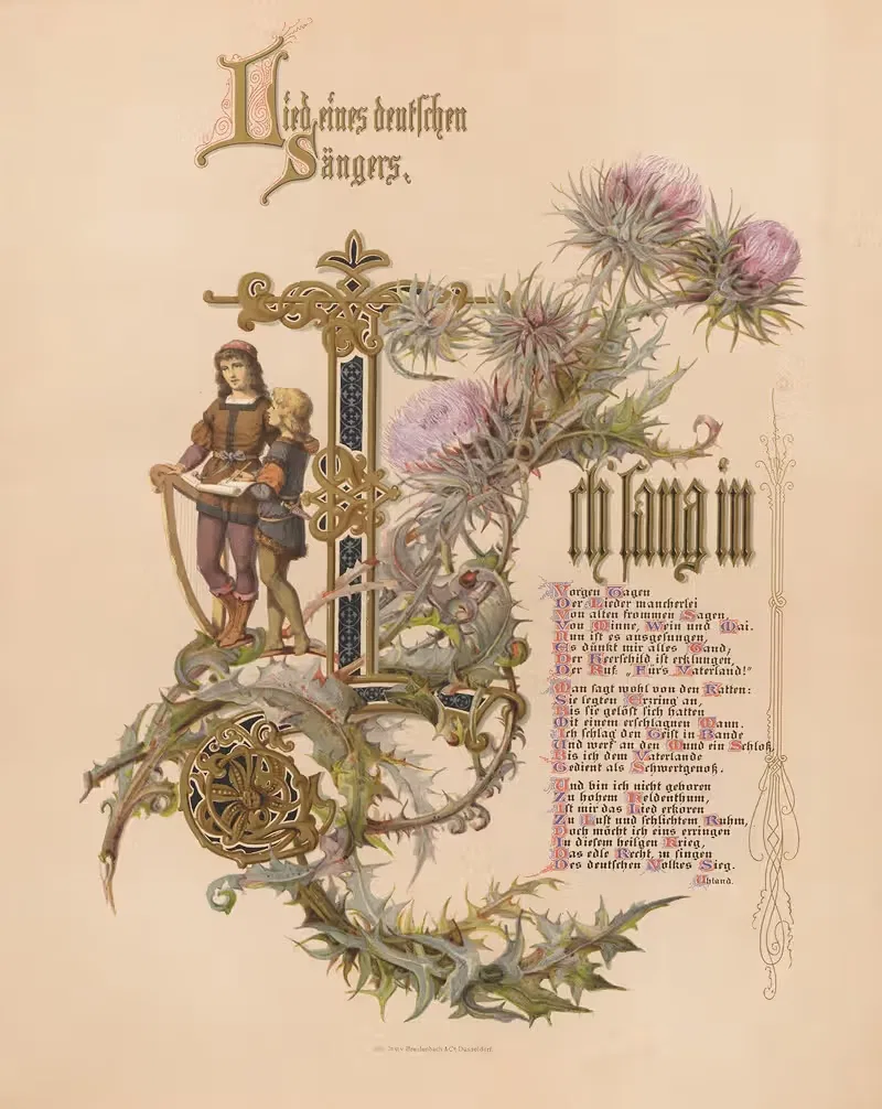 Lied eines deutschen Sängers by Lith. Breidenbach & Co., 1880 — digital art print download