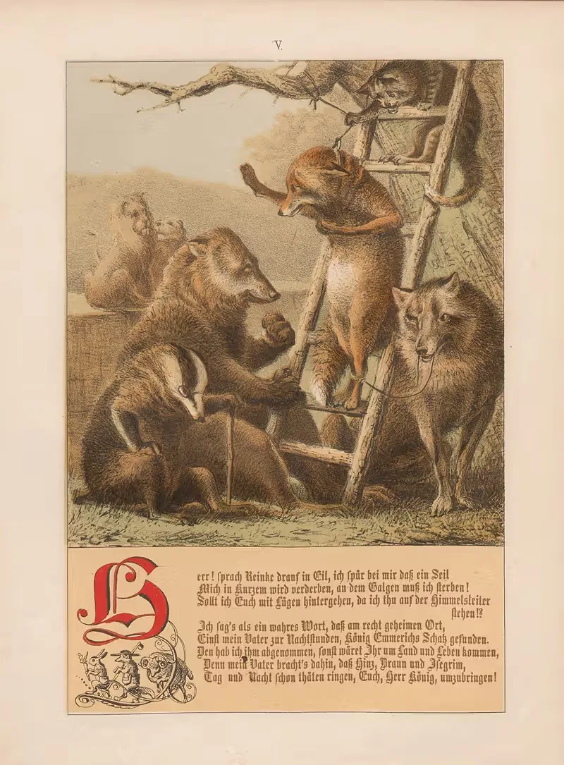 Reinke Fuchs Pl.06 by Ludwig Beckmann, 1856 — digital art print download