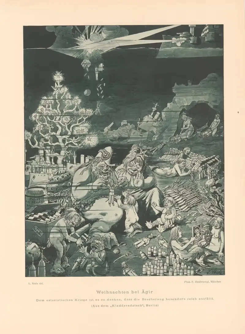 Weihnachten bei Ägir by Ludwig Stutz, 1906 — digital art print download