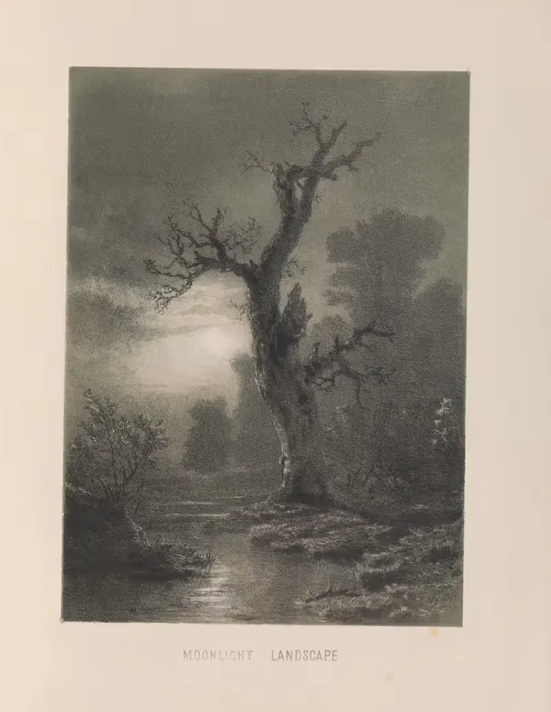 Moonlight Landscape - After a sketch by Achenbach — Mary Botham Howitt