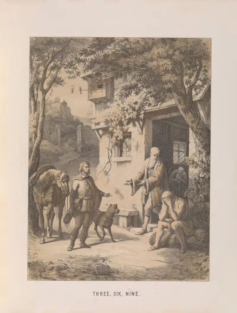 Three, Six, Nine - A. von Wille by Mary Botham Howitt, 1854 — digital art print download