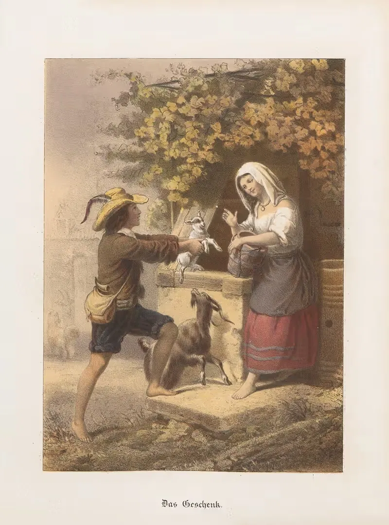 Das Geschenk - Dieffenbach by Nikolaus Hocker, 1856-1858 — digital art print download