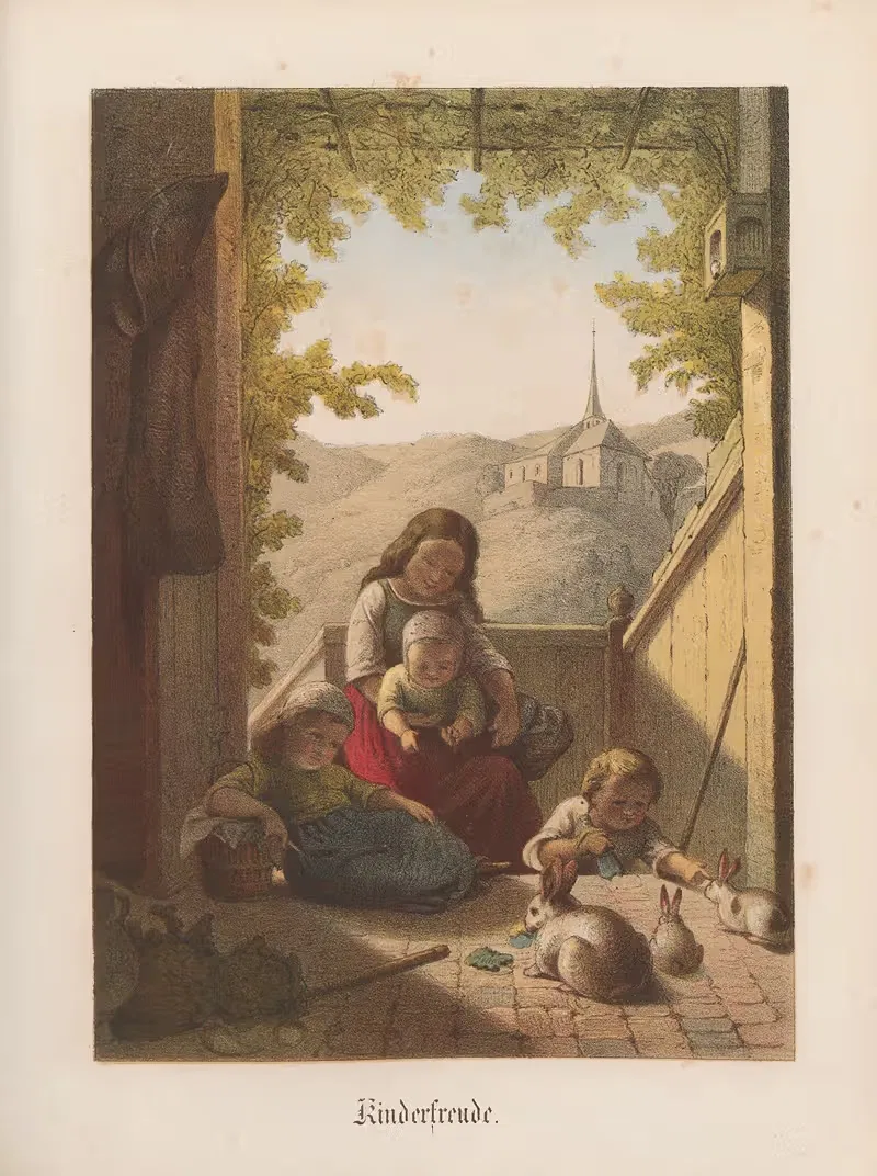 Kinderfreude - J. Högg by Nikolaus Hocker, 1856-1858 — digital art print download