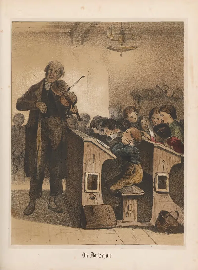 Die Dorfschule - Vautier by Nikolaus Hocker, 1856-1858 — digital art print download
