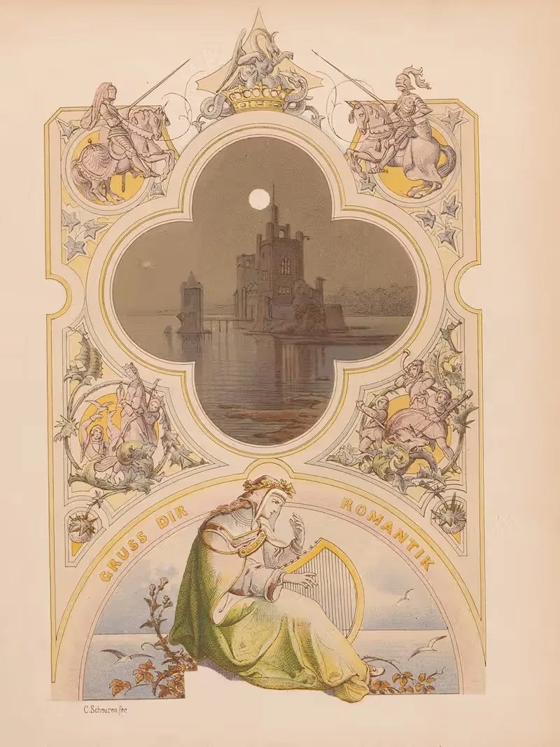 Gruss dir Romantik. C. Scheuren by Nikolaus Hocker, 1856-1858 — digital art print download