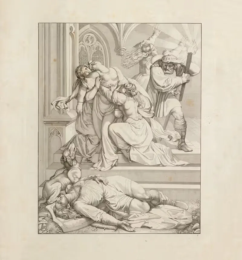 Siegfrieds Abschied von Kriemhilde by Петер фон Корнелиус, 1817 — digital art print download
