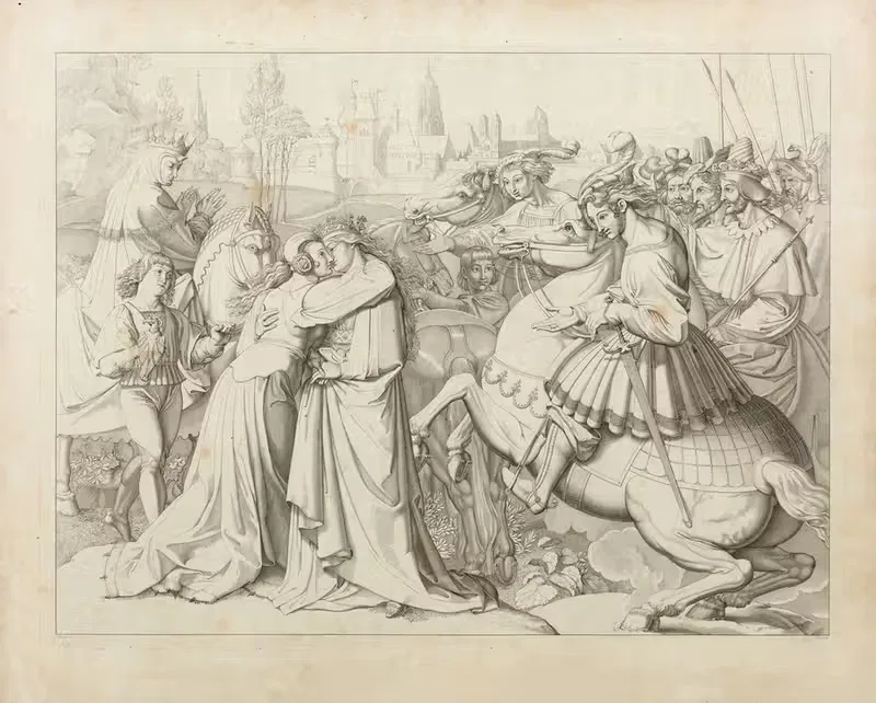 Siegfried fängt einen Bären by Петер фон Корнелиус, 1817 — digital art print download