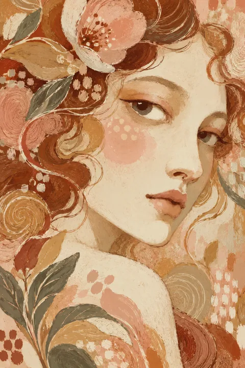 A Face Framed by Flowers