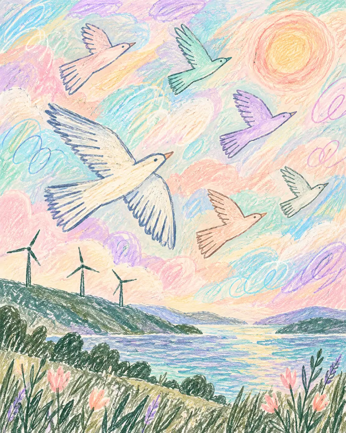 Birds over the Blue Coast