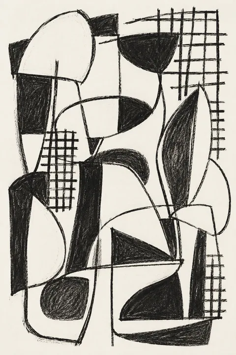 Black-and-White Abstract Study