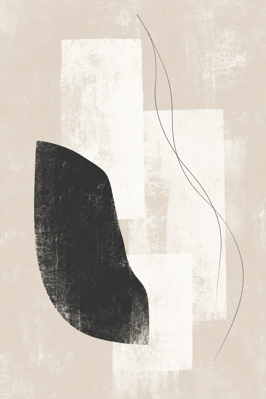 Black Form on Linen