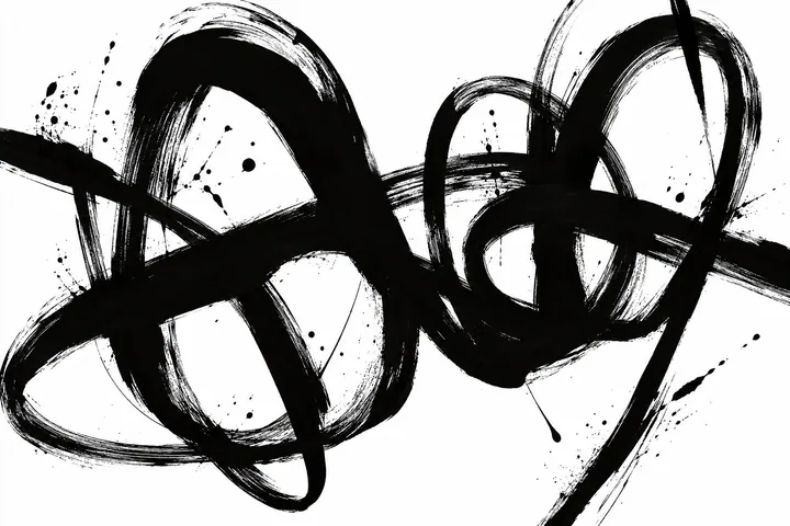 Black Looping Brush Gesture