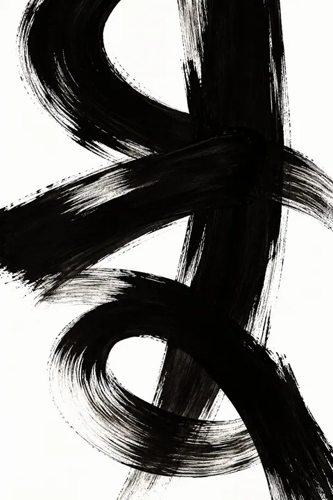Black Ribbon Brushstroke