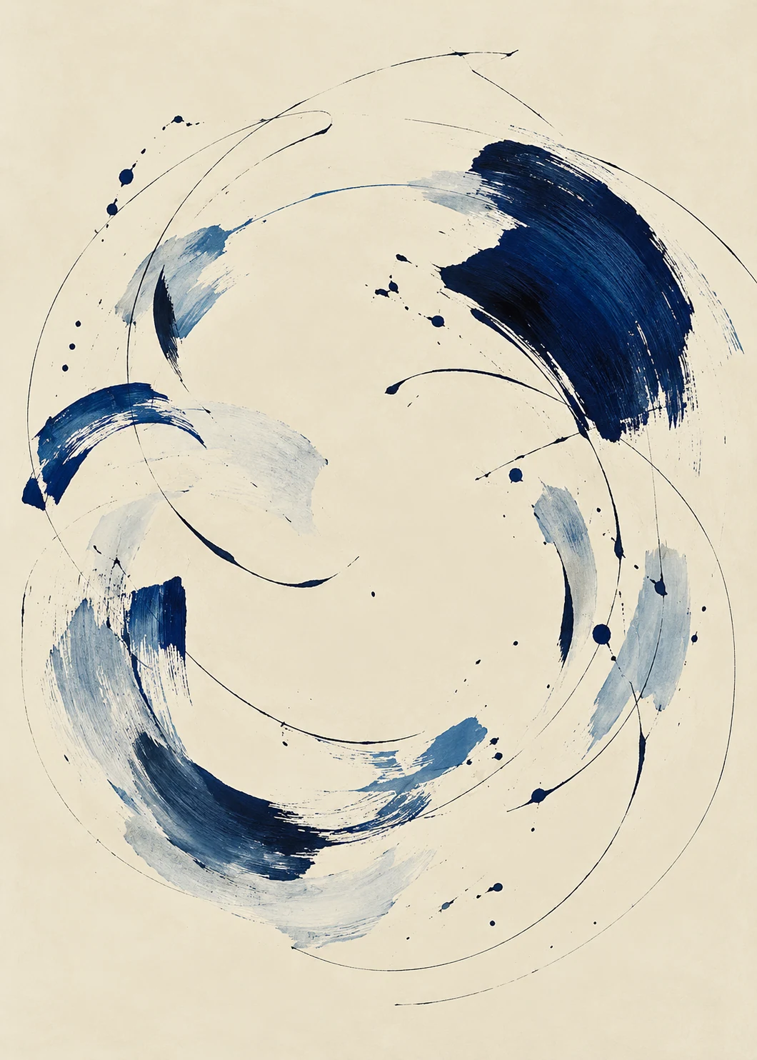 Blue Circular Brush Study