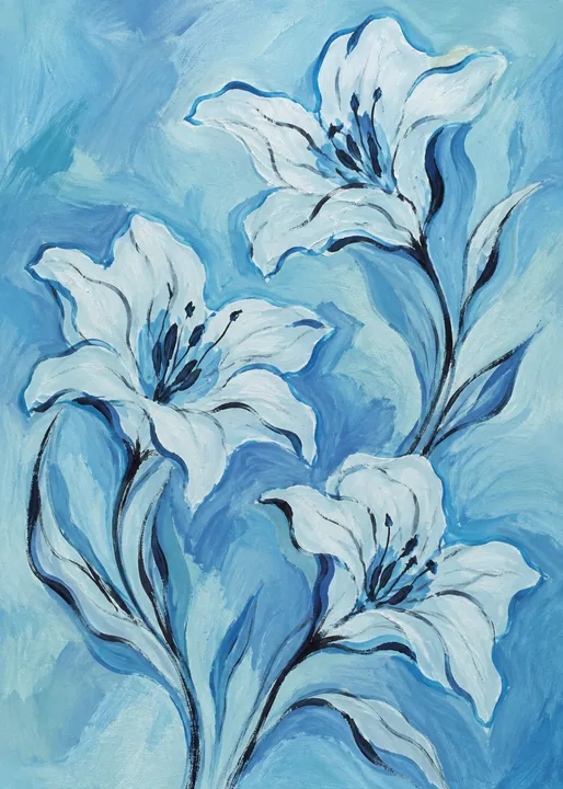 Blue Petals in Motion