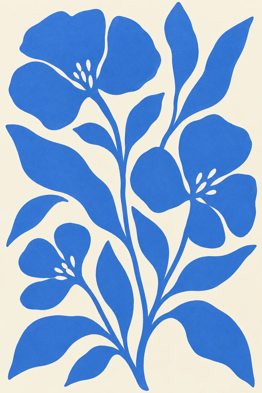 Blue Wildflower Silhouette