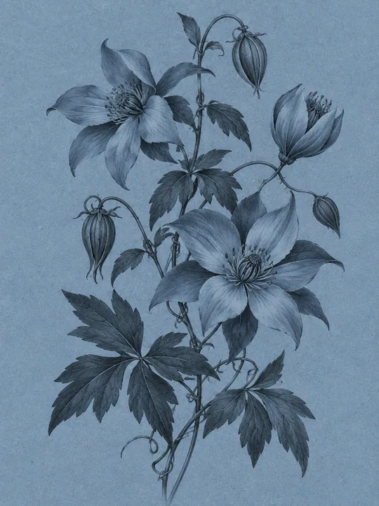 Blue Wildflower Study