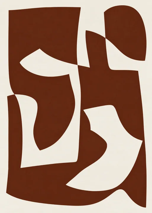 Brown and Ivory Abstract Cutouts