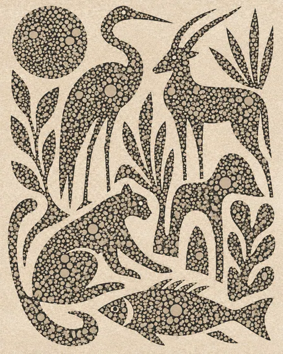 Desert Creatures in Dots