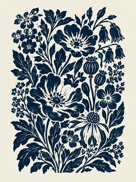 Indigo Garden Pattern