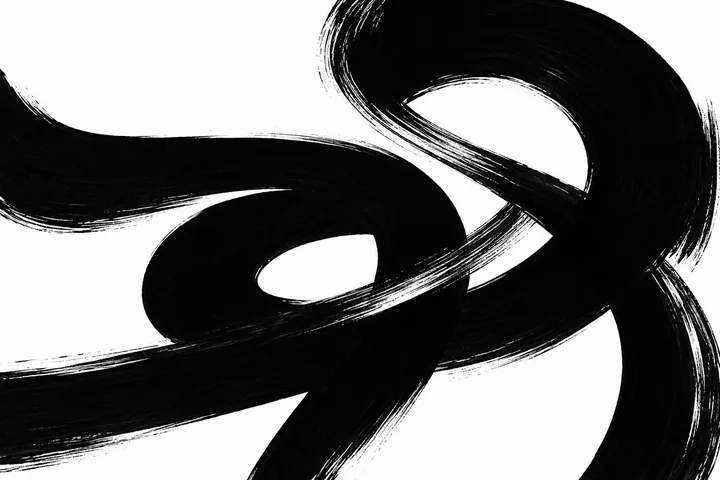 Interwoven Black Brush Lines