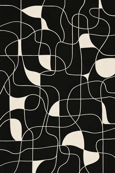 Ivory Lines on Black