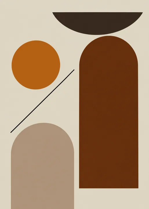 Ochre Circles and Brown Arches