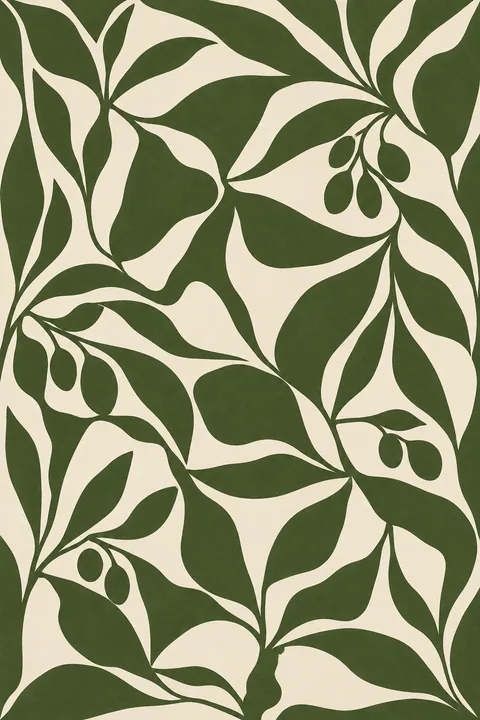 Olive Green Floral Pattern