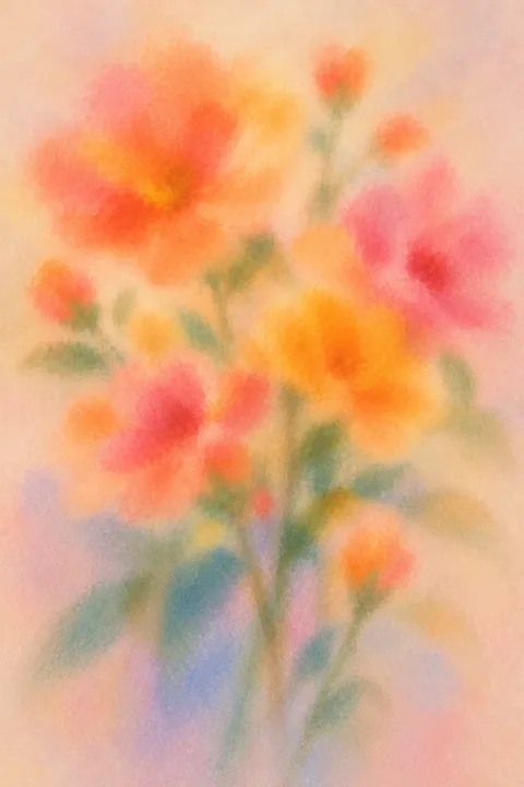 Orange Orchids in Soft Focus