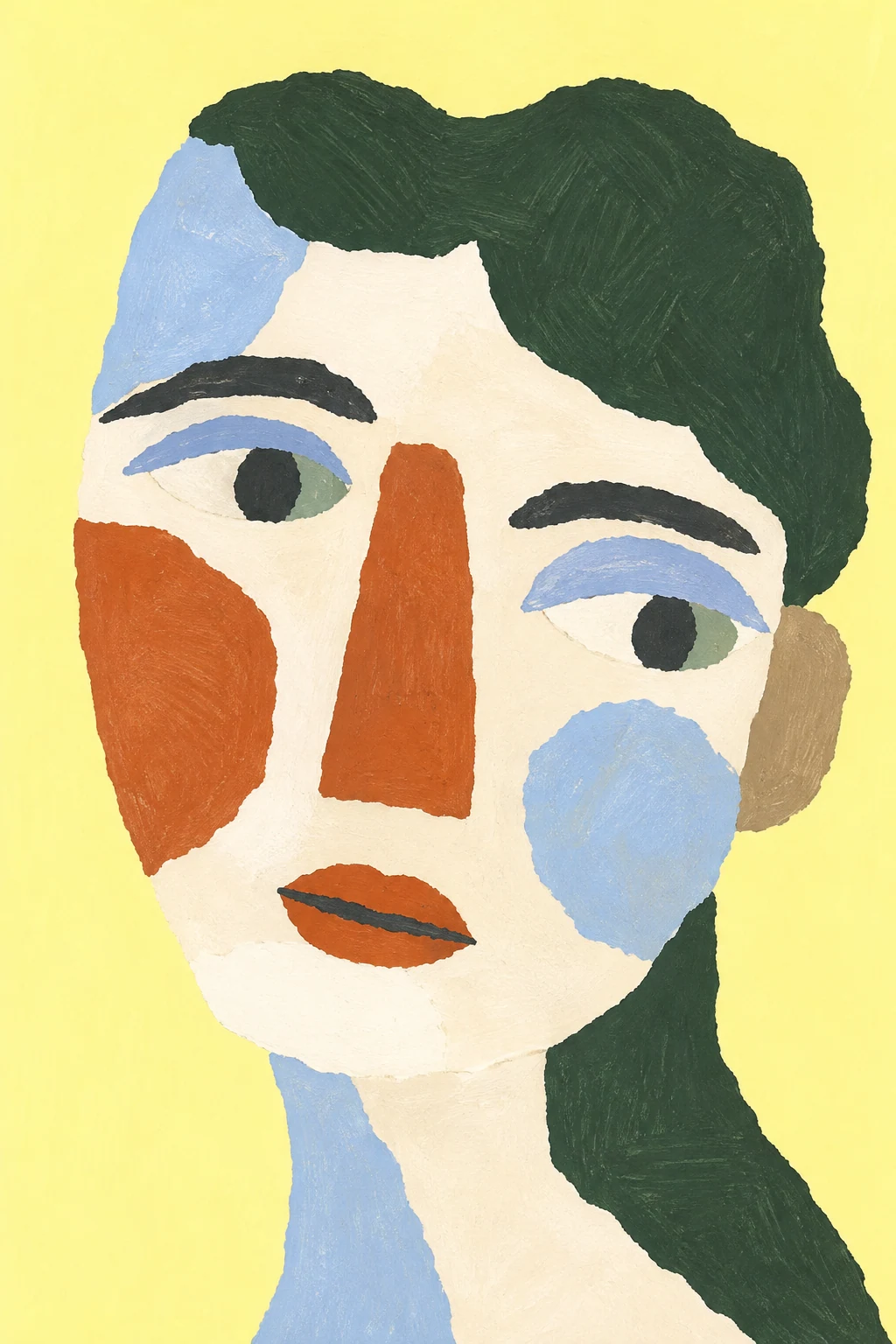 Portrait with Blue Cheeks