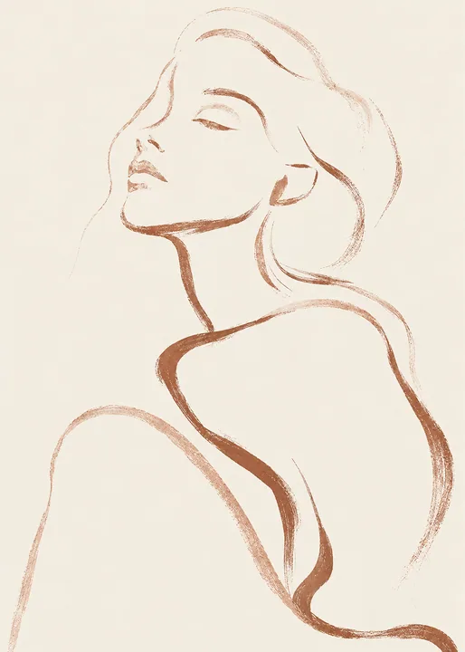 Quiet Profile in Terracotta Line