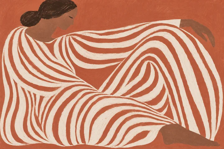 Resting Figure in Stripes
